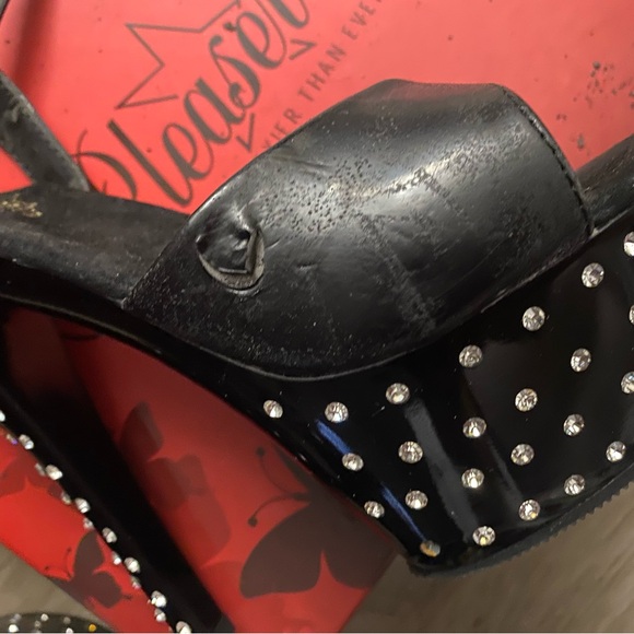 Pleaser Black and Silver Studded Platforms - Picture 7 of 12